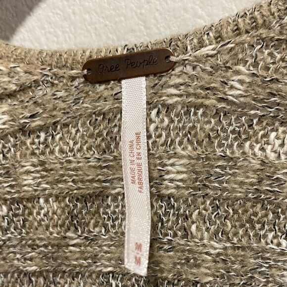 Free People Boho Ribbed Wool Blend Open Front Cardigan Sweater Knit - Picture 2 of 12